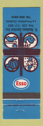 Matchbook Cover - Esso oil gas R Nadeau La Pocatiere QC WEAR
