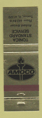 Matchbook Cover - Amoco oil gas Stonica IL