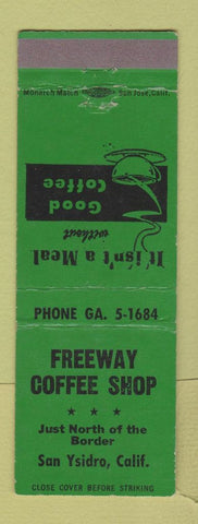 Matchbook Cover - Freeway Coffee Shop San Ysidro CA