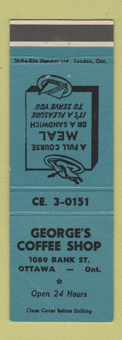 Matchbook Cover - George's Coffee Shop Ottawa ON WEAR
