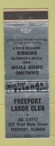 Matchbook Cover - Freeport Labor Club Freeport IL