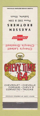 Matchbook Cover - 1964 Chevrolet Vaessen Brothers Sublette IL