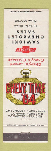 Matchbook Cover - 1964 Chevrolet Sawicki Rochelle IL