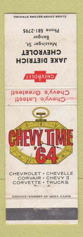 Matchbook Cover - 1964 Chevrolet Jake Dietrich Bangor ME