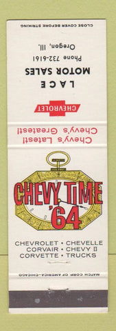 Matchbook Cover - 1964 Chevrolet Lace Motors Oregon IL