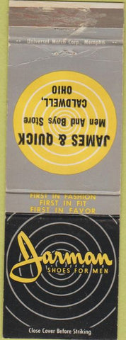 Matchbook Cover - Jarman Shoes Caldwell OH WEAR