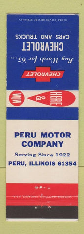 Matchbook Cover - 1965 Chevrolet Peru IL WEAR