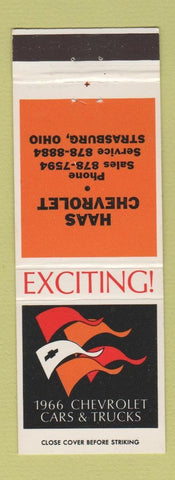 Matchbook Cover - 1966 Chevrolet Haas Strasburg OH
