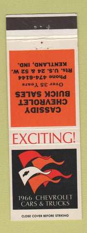 Matchbook Cover - 1966 Chevrolet Buick Cassidy Kentland IN
