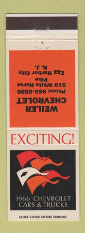 Matchbook Cover - 1966 Chevrolet Weiler Egg Harbor City NJ