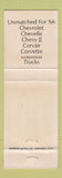 Matchbook Cover - 1966 Chevrolet Oatman Oneida NY