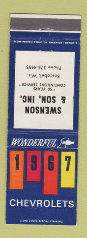 Matchbook Cover - 1967 Chevrolet Swenson Boscobel WI