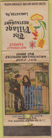 Matchbook Cover - Village Restaurant Lancaster PA WORN