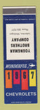 Matchbook Cover - 1967 Chevrolet Youngman Brothers Lakeview MI