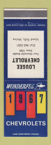 Matchbook Cover - 1967 Chevrolet Lougee Island Falls ME