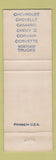 Matchbook Cover - 1967 Chevrolet HE Lund Princeton IA