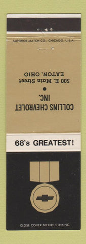 Matchbook Cover - 1968 Chevrolet Collins Eaton OH