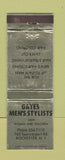Matchbook Cover - Gates Men's Hair Salon Rochester NY WEAR