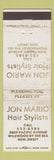 Matchbook Cover - Jon Mario Hair Salon Wildwood NJ WORN