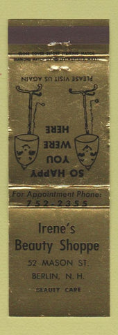 Matchbook Cover - Irene's Beauty Shoppe Berlin NH WEAR