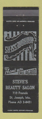 Matchbook Cover - Steve's Beauty Salon St Joseph MO