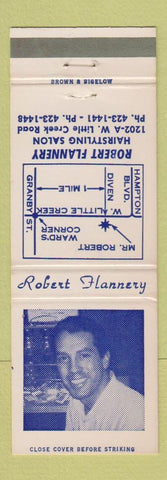 Matchbook Cover - Robert Flannery Hair Salon Norfolk? VA