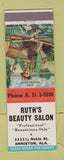 Matchbook Cover - Ruth's Beauty Salon Anniston AL