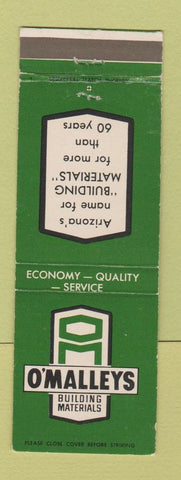 Matchbook Cover - O'Malley's Building Materials AZ