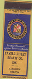 Matchbook Cover - Favell Utley Realty Co Lakeview OR
