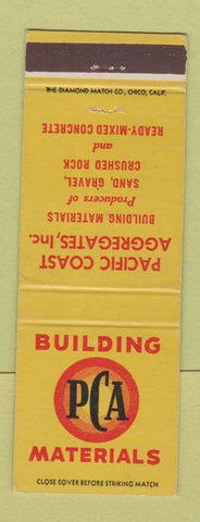 Matchbook Cover - PCA Building Materials San Francisco CA