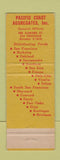 Matchbook Cover - PCA Building Materials San Francisco CA