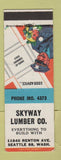 Matchbook Cover - Skyway Lumber Seattle WA