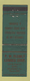 Matchbook Cover - PW Plumly Lumber Corp Winchester VA WEAR