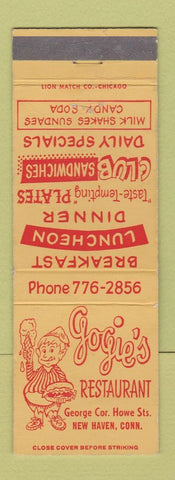 Matchbook Cover - Gogie's Restaurant New Haven CT
