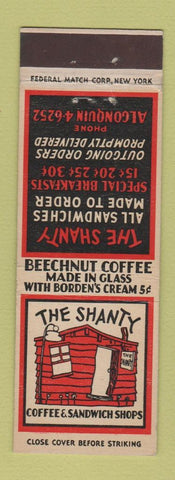 Matchbook Cover - The Shanty Restaurants New York CIty