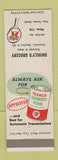 Matchbook Cover - Texaco oil gas Shively's Grocery Milton PA