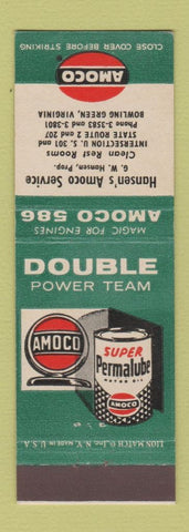 Matchbook Cover - Amoco oil gas Hansen's Bowling Green VA
