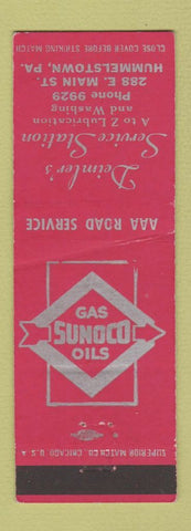 Matchbook Cover - Sunoco oil gas Deimler's Hummelstown PA