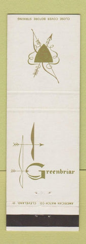 Matchbook Cover - Greenbriar Restaurant Parma Heights OH