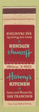 Matchbook Cover - Harvey's Kitchen San Francisco CA