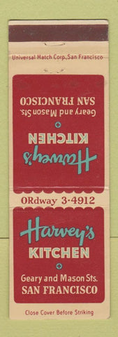 Matchbook Cover - Harvey's Kitchen San Francisco CA