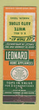Matchbook Cover - Leonard Home Appliances White Auto Store Hamlin TX WEAR