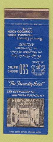 Matchbook Cover - Henry Grady Hotel Atlanta GA