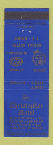 Matchbook Cover - Christopher Motel Bloomfield Hills MI