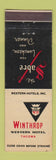 Matchbook Cover - Winthrop Western Hotel Tacoma WA The Sabre