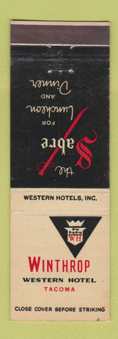 Matchbook Cover - Winthrop Western Hotel Tacoma WA The Sabre