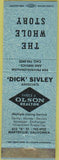 Matchbook Cover - Harold Olsen Realtor Marysville CA blue