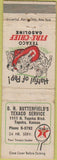 Matchbook Cover - Texaco oil gas Topeka KS WORN