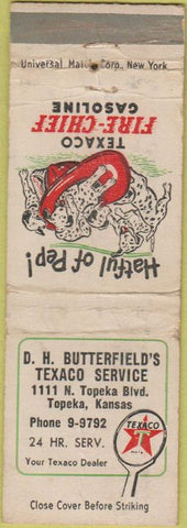 Matchbook Cover - Texaco oil gas Topeka KS WORN