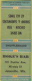 Matchbook Cover - Hoke's Bar Janesville WI shuffleboard BOBTAIL